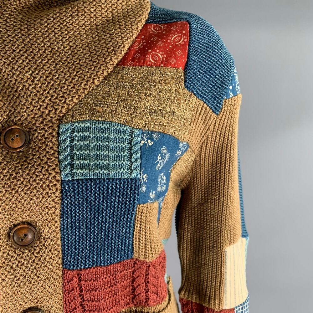 RRL by RALPH LAUREN Size 3 Brown Multi Color Cotton Linen Silk Cardigan Womens - Picture 2 of 10